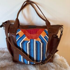 Nena & Co. Brown Leather & Hupil Medium Bag